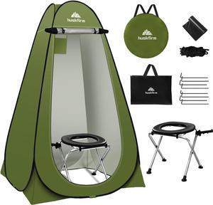 Portable Toilet Kit for Adults, Pop Up Privacy Tent, Stainless Steel Portable Camping Toilet with Toilet Tent, Instant Portable Outdoor Shower Tent Camp Toilet Changing Dressing Room