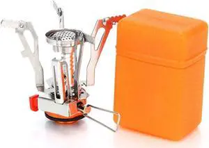 Portable Camping Stoves Backpacking Stove with Piezo Ignition Stable Support Wind-Resistance Camp Stove for Outdoor Camping Hiking Cooking