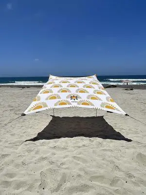 Neso Tents Beach Tent with Sand Anchor, Portable Canopy SunShade - 7' x 7' - Patented Reinforced Corners (Sunshine)