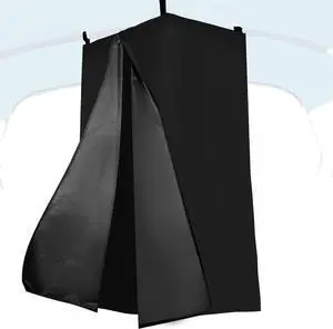 Privacy Tent for Boats, Heavy-Duty Hanging Changing Room for Pontoon Boats, Privacy Curtains for Pontoon Boats, Attaches to Bimini Top Poles (Black)
