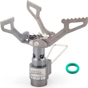 BRS Stove BRS 3000T Stove Titanium Ultralight Backpacking Stove Portable Propane Camping Stove Gas Burner Camp Stove only 26g with Extra O Ring (BRS-3000T Stove)