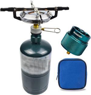 Propane Stove Portable Isobutane Camping Stove with Gas Adapter - 10,000 BTU Single Burner Backpacking Camp Stove for Hiking, Emergency, Outdoor(Include Carrying Case)