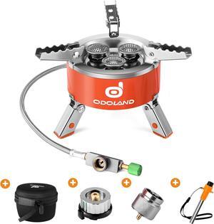 Odoland 5000W Portable Camping Stove Lightweight Camp Stove Collapsible Backpacking Stove with EVA Box for Outdoor Camping Cooking Hiking and Picnic