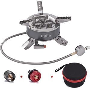 Windproof 6800W Camp Stove Mini Propane Stove Backpacking Stove with Case Portable Isobutane and Butane Stove for Cooking, Outdoor, Camping, Hiking with Piezo Igniter