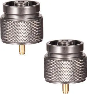 Camping Stove Adapter 1 Lb Propane Small Tank Input EN417 Lindal Valve Output Cylinder LPG Canister Adapter/Flat Canister to 1L MAPP Gas Tank Adapter Input: EN417 Canister Output: Propane Gas Stove