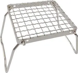 Camp Grill with Foldable Legs-304 Stainless Steel Grill Grate for Gas Stove-Ultralight mini Campfire Stand-Portable Grill Grid for Backpacking/Camping/Hiking/Picnic/Traveling/Fishing (Weave)