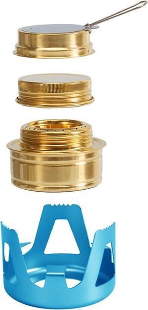 Mini Alcohol Backpacking Stove, Lightweight Brass Spirit Burner with Aluminium Stand for Camping Hiking and Picnic
