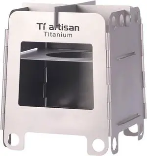 Titanium Wood Stove Foldable Portable Alcohol Camping Backpacking Stove for Outdoor Camping Picnic BBQ (WS007MT)
