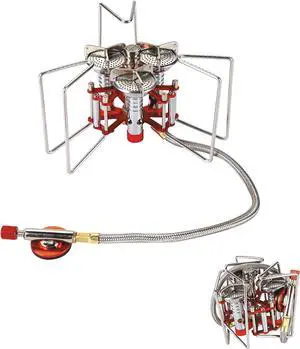 Bulin Backpacking Camping Stove, 5800W Portable Folding Lightweight Camp Gas Stove, Single Adjustable Pocket Emergency Survival Cooking Burner Kit for Outdoor, Hiking, with Carry Bag