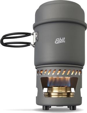 Esbit CS985HA 5-Piece Lightweight Trekking Cook Set with Brass Alcohol Burner Stove