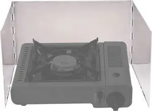 REDCAMP Folding Stainless Steel Stove Windscreen, Camping Stove Windshield Butane Burner Windshield for Hiking, Outdoor, Backpacking