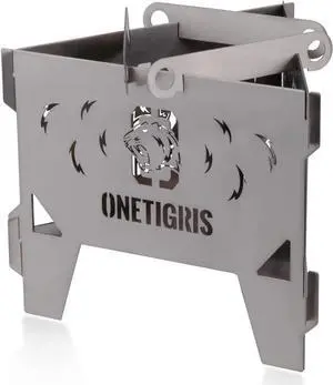 OneTigris Triangle Titanium Mini Wood Stove Lightweight Portable for Camping Backpacking Hiking Picnicking and BBQ, Weighs 14.8oz/0.93lbs only