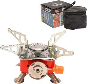 Windproof Foldable Stove Burner-Ultralight Camping Stove Portable Mini Outdoor Folding Metal Camping Gas Stove Windproof Furnace Burner Backpacking Hiking