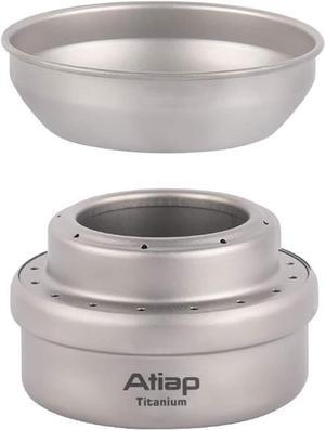 Alcohol Stove with Cover Titanium Portable Camping Backpacking Hiking Stove with Carry Bag (Stove+Cover)