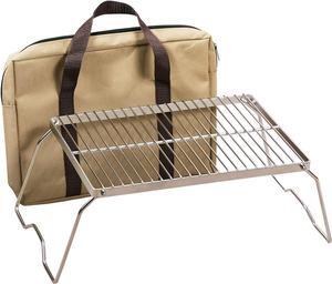 REDCAMP Folding Campfire Grill 304 Stainless Steel Grate, Heavy Duty Portable Camping Grill with Carrying Bag, Medium