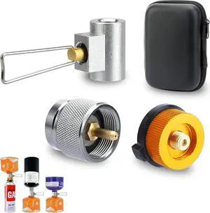 SAN LIKE 3PCS Camping Stove Gas Adapter Propane Isobutane Butane Refill Gas Adapters Set Propane to Butane Adapter Outdoor Camp Fuel Canister Adapter Conversion
