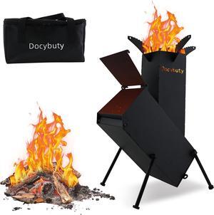 Rocket Stove Wood Burning Camp Stove Rocket Stove for Cooking Portable Wood Mini Burning Stove, Fire Camping Stove for Cooking backyard cooking Camping grill outdoor events BBQ Comes with storage bag