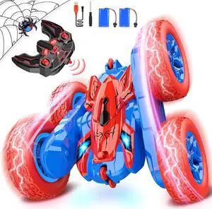Spider RC Cars Toys for Boys Ages 3-8 Kids Remote Control Stunt Car Toy for 4 5 6 7 8 9 10 Year Old Boy Girl Christmas Birthday Gifts 360° Flip 4WD Car for Boys Age 4-6 5-7 Toddler Gift