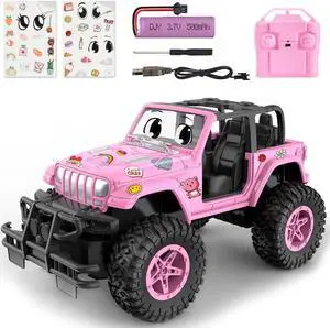 NQD Remote Control Car, Rechargeable RC Racing Cars with Stickers 1:16 Scale, 80 Min Play, 2.4Ghz Off Road Trucks All Terrain Toys Gifts for 3-Year-Old Girls NQD Remote Control Car, Rechargeable RC Racing Cars with Stickers 1:16 Scale, 80 Min Play, 2.4Ghz Off Road Trucks All Terrain Toys Gifts for 3-Year-Old Girls