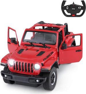 RASTAR Off-Road Remote Control Car, 1:14 Jeep Wrangler JL RC Off-Road Racing Vehicle Toy Car for Kids Adults, Spring Suspension/Door Open, 2.4Ghz RED