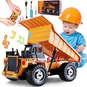 RC Dump Vehicle Toy for Kids - Remote Control Car for 6+ Year Old Boys Girls, Kids Beginner Car Tractor Vehicle, Rechargable Engineering Self-Discharging Truck for Kids Boys Gifts