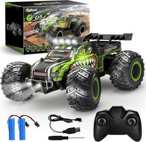 Remote Control Car, Rc Cars for Boys Age 6-8 8-12, 2.4Ghz All Terrain Rc Truck Toys with Headlights and Car Body Lights, 20 KM/H Off Road Remote Control Monster Truck, Ideal Gift for Kids 6 7 8 9 10+