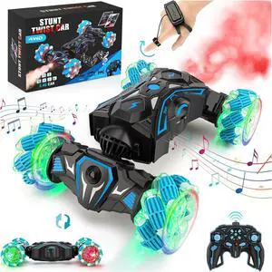 Remote Control Car for Boys 6-12 yr, Gesture Sensing RC Stunt Car Toys for Kids, 2.4gHz 4WD Hand Controlled RC Car, 360° Rotating Transform Drift Car Birthday Gift for Kids Aged 6 7 8 9 10 11 12