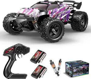 Pink High-Speed Remote Control Car for Girls, 1:18 RC Car with 40+ KM/H 4WD Off-Road, Includes 2 Rechargeable 1200mAh Batteries, Fun Gifts for Girls Ages 6-12