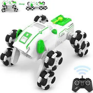 8WD Stunt RC Car, 2.4Ghz Remote Control Cars, 360°Rotation Racing Drift RC Car with Spray and Cool LED Lights, 2 Batteries 60+Min,Christmas New Year Birthday Gifts for Boys Girls Kids Age 6+