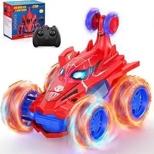 Remote Control Car RC Cars Toys,Cool Rechargeable Stunt RC Car with 360 Flips 4WD Wheel with Bright Light,Fun Outdoor Toys Gifts for Kids Birthday or Chritmas 4-6 6-8 8-12 Years Old