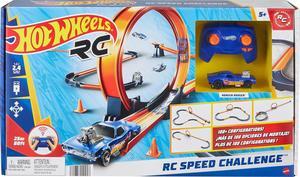 Hot Wheels Toy Car RC Track Set with 1:64 Scale Remote-Control Vehicle & 30+ Pieces of Race Track to Create Multiple Configurations