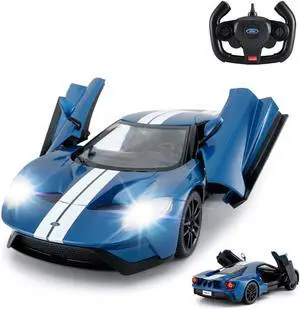 RASTAR RC Car | 1/14 Ford GT Remote Control RC Race Toy Car for Kids, Open Doors by Manual, Blue (2.4GHz)