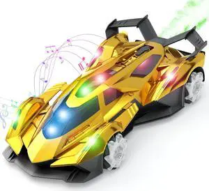 Lamborghini Remote Control Car Toy for Boys Age 8-12 , 1:12 Scale Gold Lambo Toy Car with 360°Rotating Drifts Car Colorful LightsSpray& Musics, Speed 10-12km/h RC Race Toy Car for Boys Girls Birthday