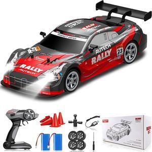 RC Drift Car, 1:16 Remote Control Drift Car 4WD 2.4GHz RC Cars Remote Control Car Drifting RC Car High Speed Model Vehicle with Lights Drifting Tire Rechargeable Toy Cars for Adults Boys