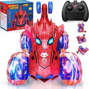 Spider Remote Control Car RC Car Toys for Boys 3 4 5 6 7 8 9 10 Year Old,360° Fast Stunt RC Cars with 4WD Wheel Lights,Fun Spider Toys Birthday Gifts Chritmas Stuffer for Kids Boys Age 3-5 4-6 5-7 6-8