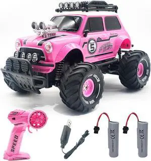10Leccion Remote Control Car for Girls, Pink RC Truck with Two Rechargeable Batteries, Toys for 3,4,5,6,7,8 Year Old Girls, Birthday Ideas for Little Girls