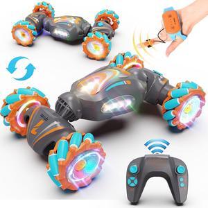 RC Gesture Control Stunt Car for Kids 5-7 6-12 8 9 10 11 Years Old Boys and Girls with Light & Music, 4WD, 360° Rotating, 2.4Ghz Remote Control Car Toys and Controlled by Hand