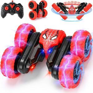 Spider Remote Control Car,Double Sided Fast Stunt Car,4WD Off-Road RC Cars with 360° Flips,All Terrain Tires,LED Light,2.4Ghz Indoor/Outdoor Rechargeable Toy Car Gifts for Boys Age 4-7 8-12 Birthday