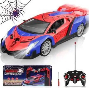 Spider Remote Control Car for Boys 4-7 8-12, Fast RC Car Toy with Light & Controller, Hobby Race Car Toys for 4 5 6 7 8 9 10 11 12+ Year Old Boy Birthday Gift Ideas