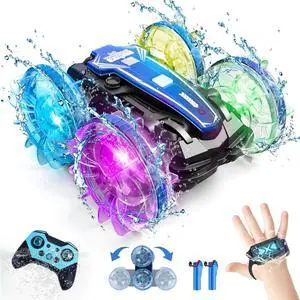 GEVINST Remote Control Car Boat Amphibious RC Car with Waterproof Gesture Control 2.4Ghz All Terrain RC Boat 360° Rotation Stunt Car Beach Pool Toys for Kids Ages 8-12 Toys for 6 7 9 Year Old Boys
