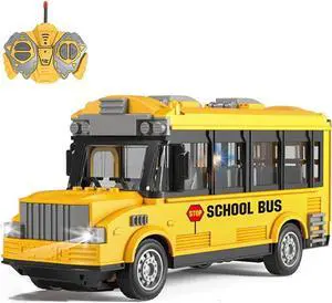 RC School Bus - Remote Control Car Vehicles, 2.4G Opening Doors City Bus Toy Classic Baby Bus, Remote Control Car with LED Lights School Bus Toy, Gift for Children Kids Boys Girls Age 3-6