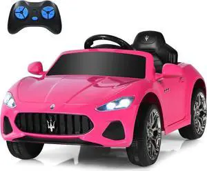 Costzon Ride on Car, Pink Licensed Maserati Gbili 12V Battery Powered Electric Car with Parent Remote Control & Manual Modes, Horn, Lights, MP3, Kids Car Toy Maserati Car for Boys Girls Toddlers Gift