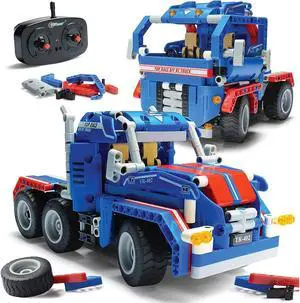 Top Race STEM Projects for Kids - Toys for Boys - Construction Toys for Kids - Ideal Gifts for Boys and Girls - Educational Toy Set - 2 in 1 Vehicle Building Kits - Remote Control Car Model Kits