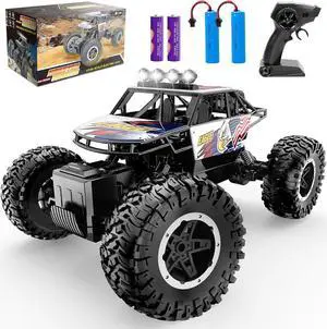 Remote Control Car RC Truck 1:14 Scale All Terrain Off-Road Monster Truck 4WD Electric Vehicle with 2.4 GHz Remote Control,2 Batteries for 90 Minutes Running Time