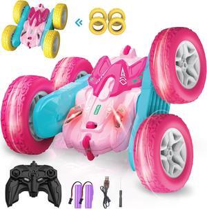 Remote Control Car for Kids,360°Rotating Double Sided RC Cars,4WD 2.4Ghz Stunt Car Toys with Headlights,Birthday Gifts Toys for 6+ Year Old Boys and Girls