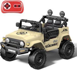 Kids car Electric car for Kids- Kids Jeep Remote Control Ride on car for Toddlers 12v Ride on Toys Children's Khaki
