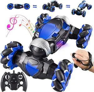 Gesture Sensing RC Stunt Car with Light & Music, Boys Toys Age 6-8-12, 4WD Hand Controlled Remote Control Car, Off-Road 360° Rotation Drift RC Car Birthday Toy Gifts