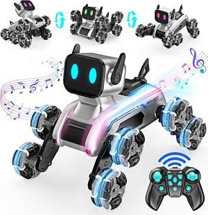 Robot Dog Toys for Age 8-13, 8WD Remote Control Cars Robot Dog Rc Car with Light & Sound, Toys Gifts for 6 7 8 9 10 11 12 Year Old Boys Christmas Birthday Coolest Gifts for Boys 8-12