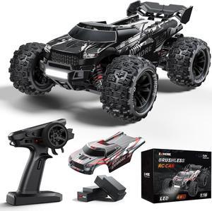 1/16 Brushless RC Cars for Adults & Boys, Fast 43 Mph, Electric 4WD High Speed RC Car, All-Road Remote Control RC Truck with Two 2S Lipo Batteries, Compatible with 3S Lipo