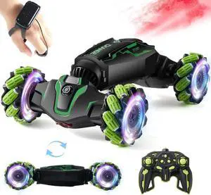 Gesture Sensing RC Stunt Car with Light & Music & Spray - Remote Control Cars for Boys 8-12 Toys, Best Birthday Gift for Kids 6 7 8 9 10 11 12+ Years Old, Cool Hand Controlled Drift Fast RC Car